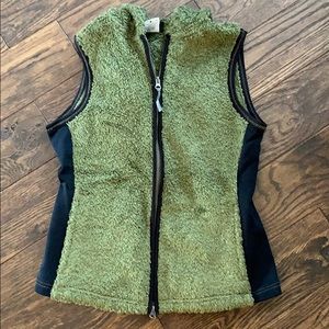 Athleta Green Fuzzy Vest